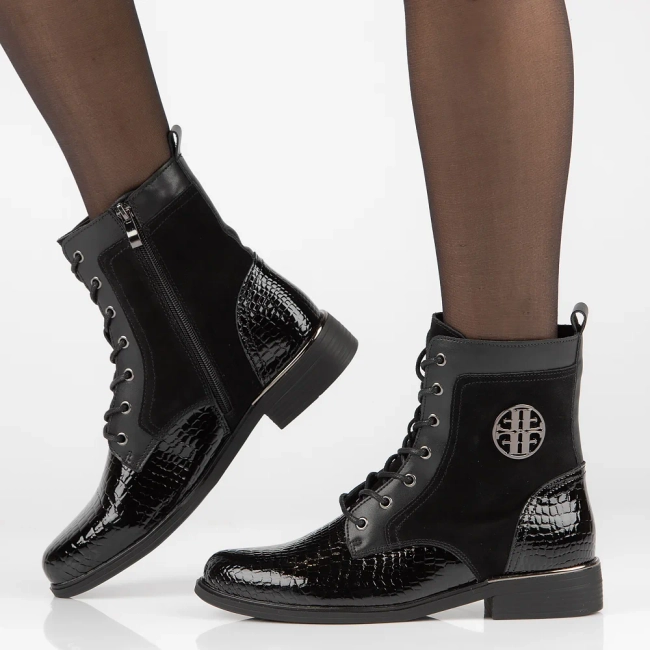 Leather ankle boots Filippo DBT4917/23 BK CR black