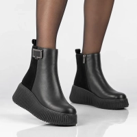 Leather platform ankle boots Filippo DBT7268/26 BK black