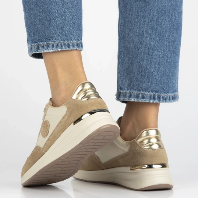 Skórzane sneakersy Filippo DP7106/25 BE beżowe