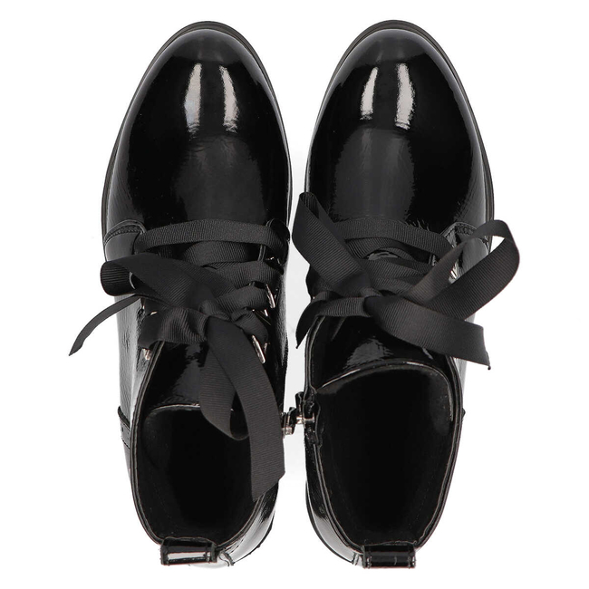 Leather boots Filippo 015/TR black lacquered