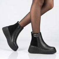 Leather platform ankle boots Filippo DBT7268/26 BK black