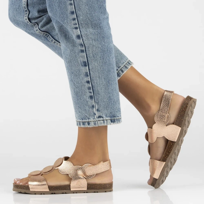 Leather sandals Yokono VILLA-088 PER SALMON/PARDO pink