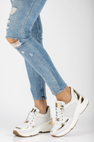 Leather sneakers Filippo 087D white gold