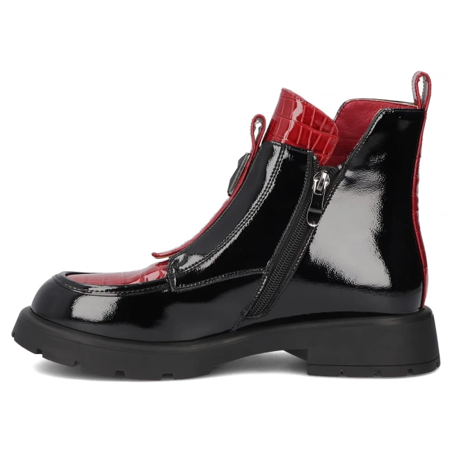 Leather ankle boots Filippo DBT6570/25 BK RD black