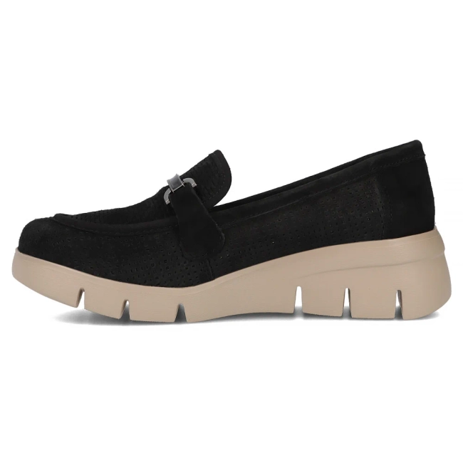 Skórzane półbuty na platformie Filippo DP7002/25 BK czarne