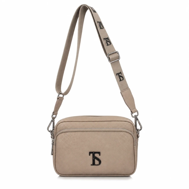 Skórzana torebka Toscanio F152 beżowa