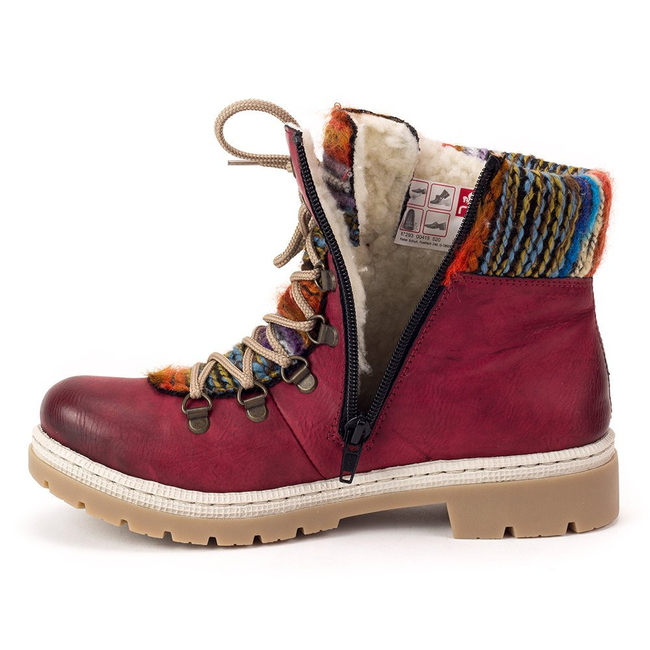 Ankle boots Rieker Y9432-35 Red Combination