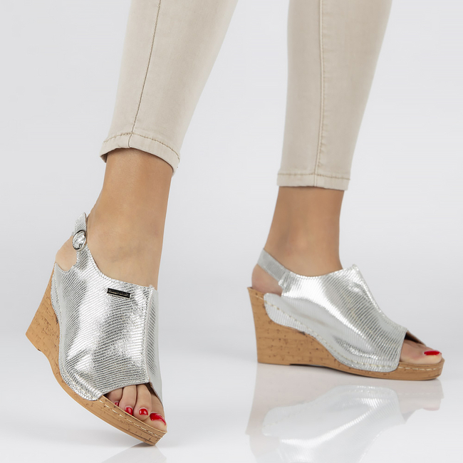 Leather Sandals Filippo DS784/20 SI Silver