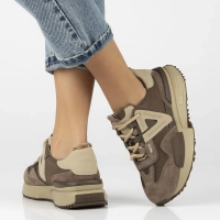 Skórzane sneakersy Filippo DP6523/24 BE brązowe