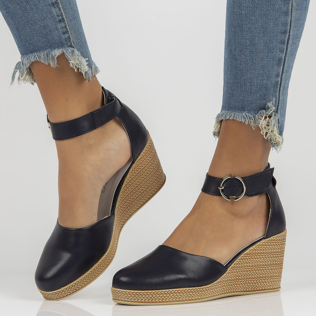 Leather sandals Filippo DP3519/22 NV navy blue