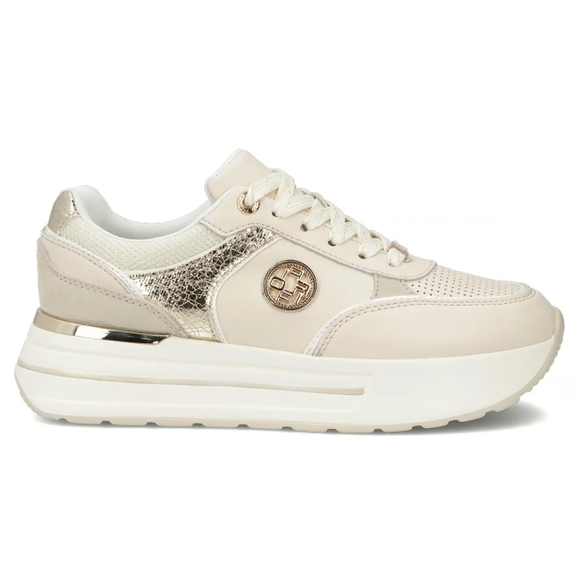 Skórzane sneakersy Filippo DP7773/26 BE beżowe