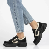 Skórzane sneakersy Filippo DP6780/25 BK GO czarne