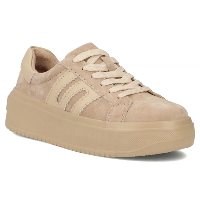 Skórzane sneakersy Filippo DP7173/25 BE beżowe