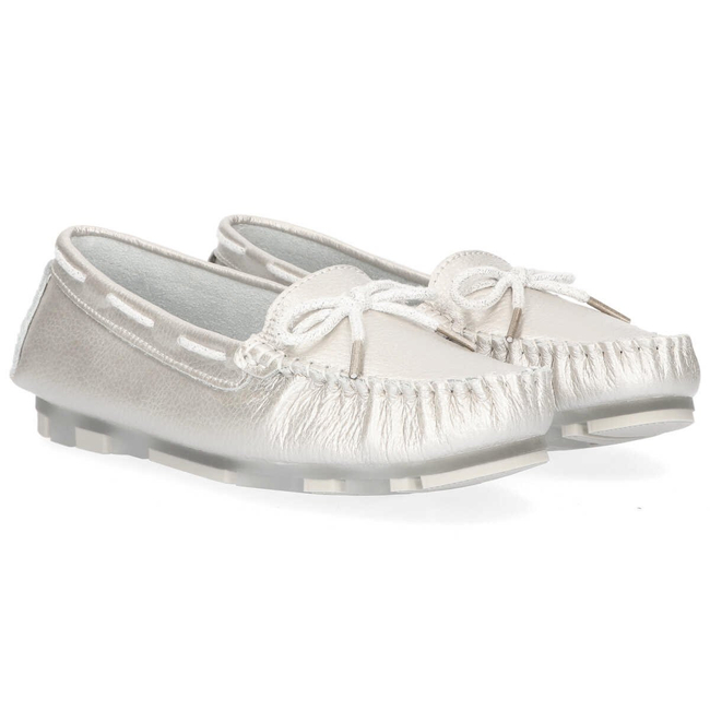 Skórzane mokasyny Filippo DP1203/20 SI srebrne