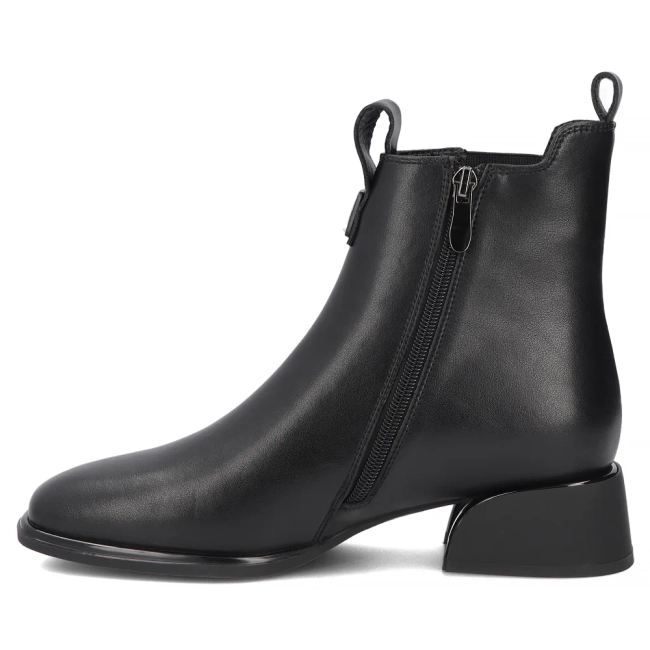 Skórzane botki na obcasie Filippo DBT8136/26 BK czarne