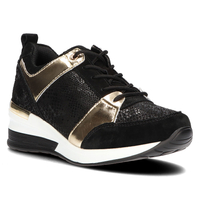 Skórzane sneakersy Filippo DP3170/21 GO czarne złote