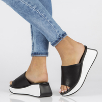 Leather slippers Filippo DK3614/22 BK black