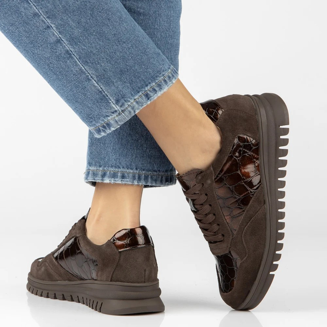 Skórzane sneakersy Filippo DP8103/26 D BR brązowe