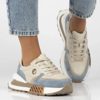 Skórzane sneakersy Filippo DP6733/25 BE BL beżowe