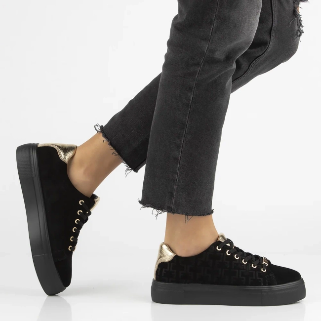 Skórzane sneakersy Filippo DP6850/25 BK czarne