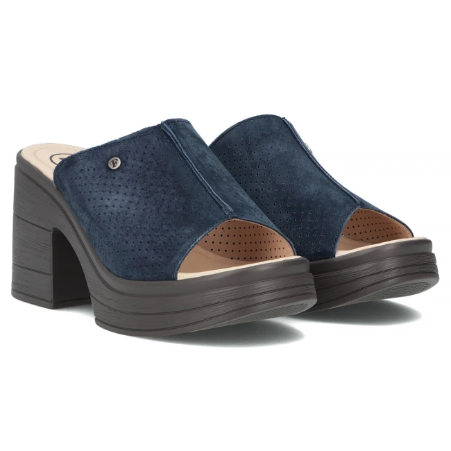 Leather slippers Filippo DK6814/25 NV navy