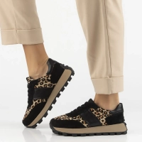 Leather sneakers Filippo DP7112/25 BK LEO black