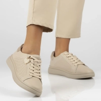 Skórzane sneakersy Filippo DP6860/25 BE beżowe