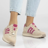 Leather sneakers Filippo DP7538/26 BE FH beige-pink