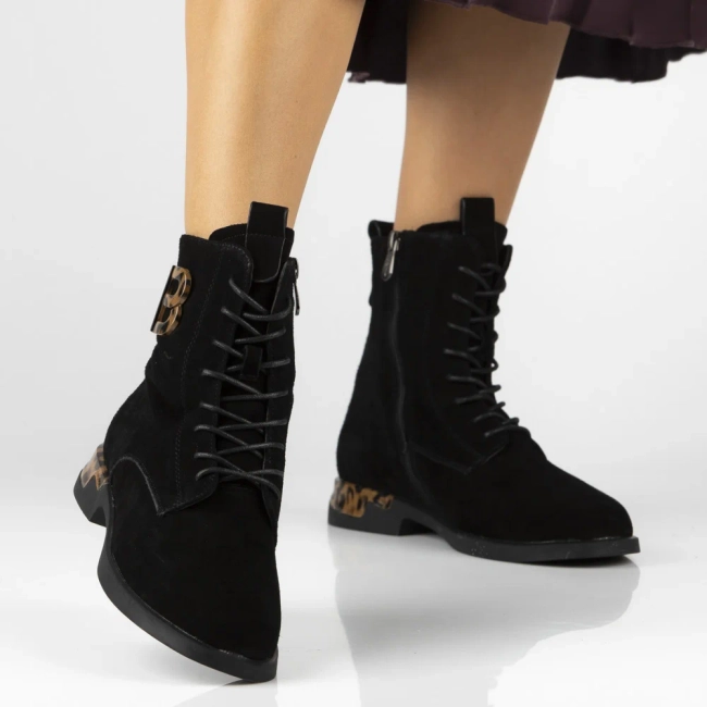 Leather ankle boots Filippo DBT7232/25 BK black