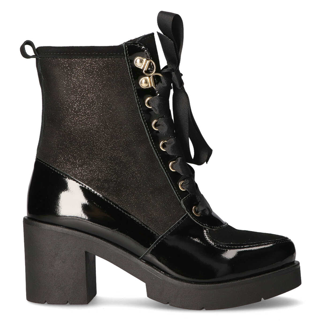 Leather ankle boots Filippo 077/Z black velor P7