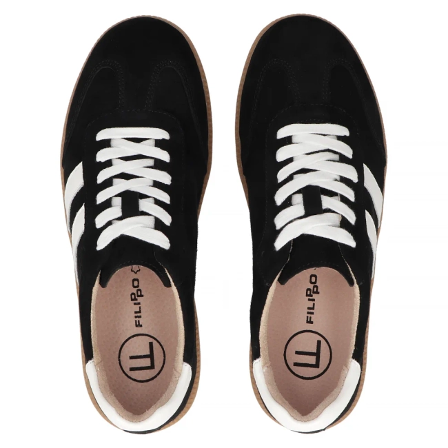 Leather sneakers Filippo DP6741/25 BK black