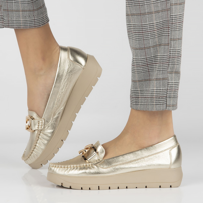 Skórzane mokasyny Filippo 10141 złote