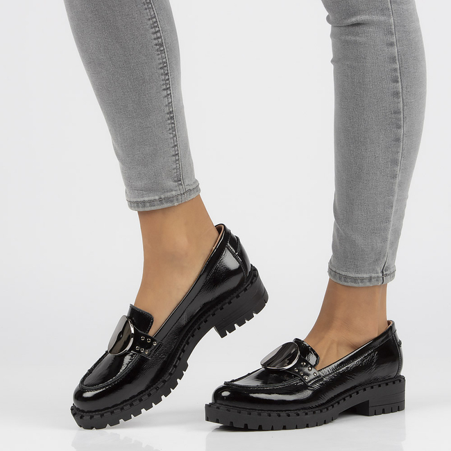 Leather loafers Simen 4410A black