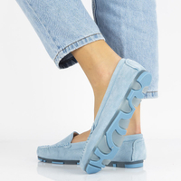 Skórzane mokasyny Filippo DP2037/21 BL niebieskie