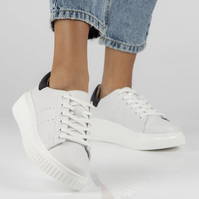 Skórzane Sneakersy Filippo DP4404/23 WH białe