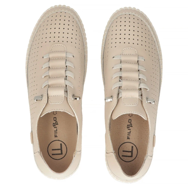 Leather shoes Filippo DP6837/25 BE beige