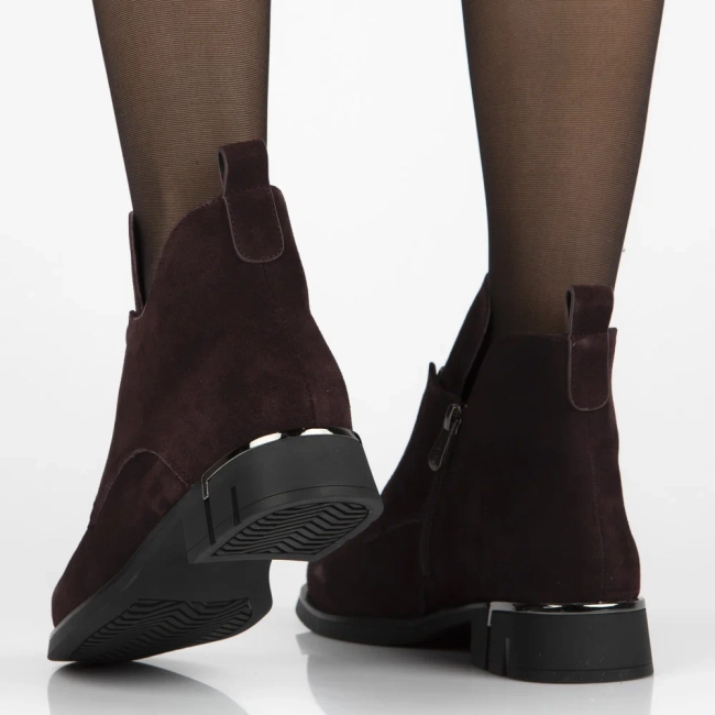 Leather ankle boots DBT7244/25 BG burgundy