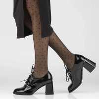 Skórzane półbuty na obcasie Filippo DP4851/23 BK czarne