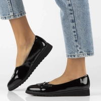 Skórzane półbuty na koturnie Filippo DP6095/24 BK L czarne