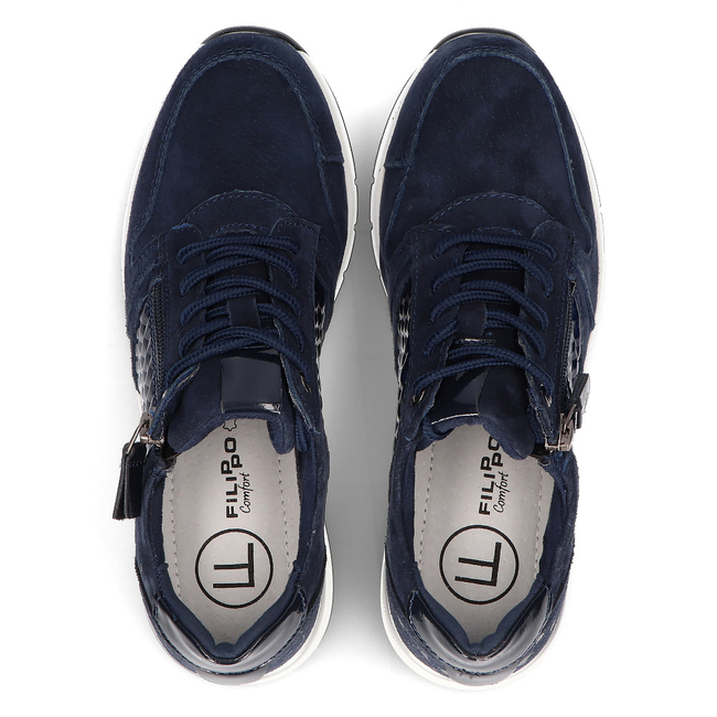 Leather Sneakers Filippo DP2052/21 NV navy blue