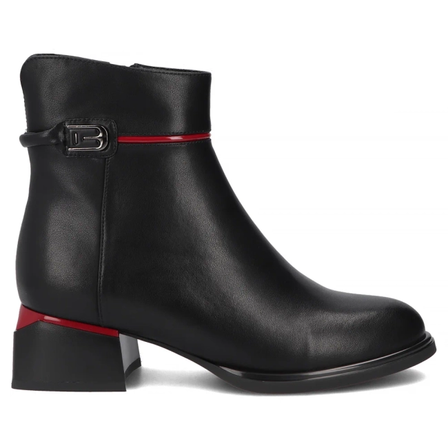 Leather heeled ankle boots Filippo DBT8124/26 BK RD black