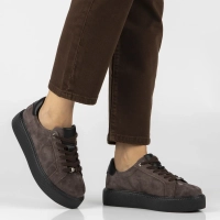 Skórzane sneakersy Filippo DP6119/26 BR BK brązowe
