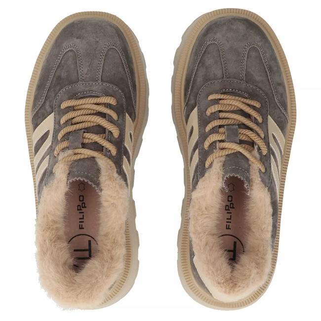 Leather sneakers Filippo DP7110/25 TP Taupe