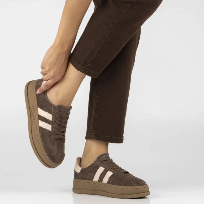Skórzane sneakersy Filippo DP7995/26 D BR brązowe