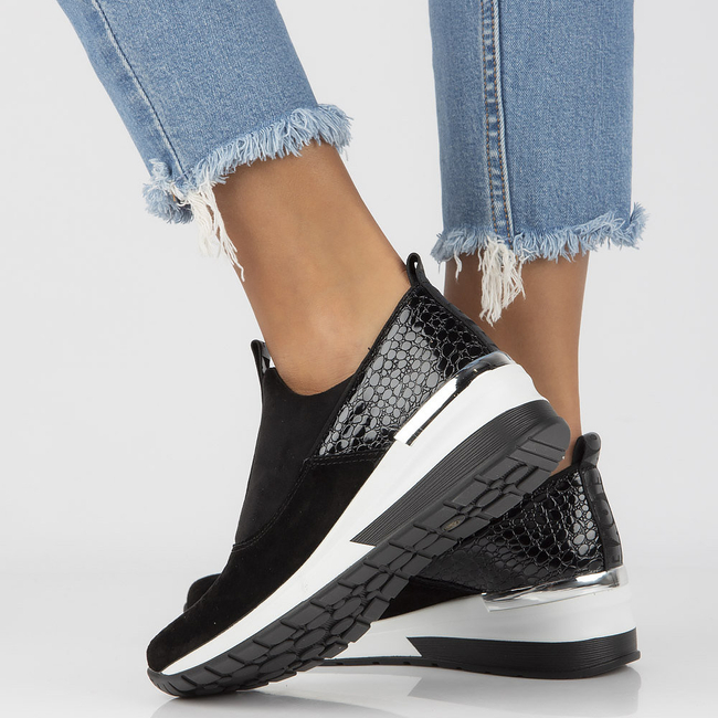 Skórzane Sneakersy Filippo DP1689/21 BK Czarne