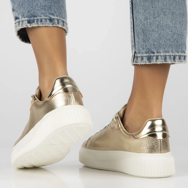 Skórzane sneakersy Filippo DP6729/25 GO złote