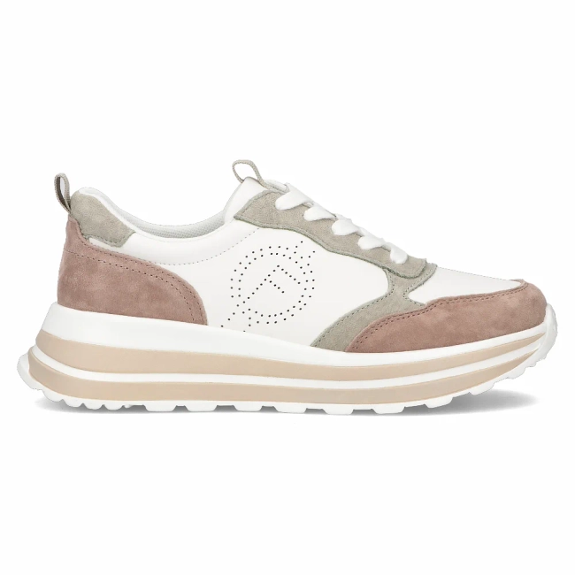 Skórzane sneakersy Filippo DP6787/25 WH BE biało beżowe