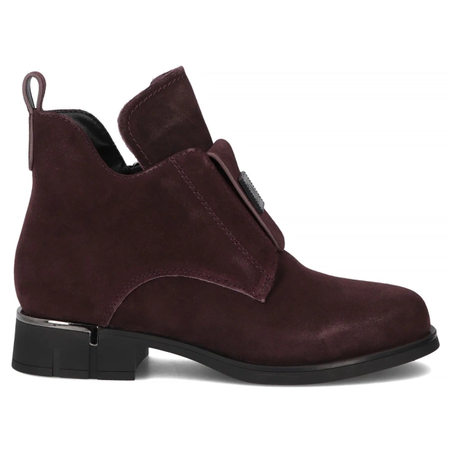 Skórzane botki Filippo DBT7244/25 BG bordowe