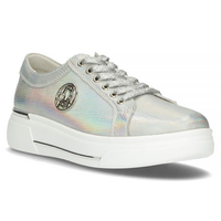 Skórzane półbuty FILIPPO DP3506/22 SI srebrne