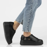 Leather sneakers Filippo DP6423/25 BK black